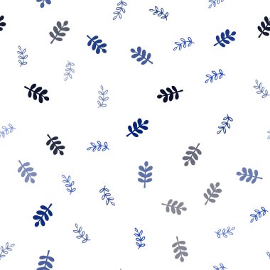 Koyu mavi vektör yaprak ile sorunsuz arka plan. Doodle yaprakları gradyan ile Origami tarzında Illustration. Tasarım için duvar kağıdı, kumaş üreticileri.
