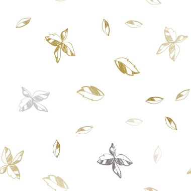 Koyu yeşil, sarı vektör sorunsuz doodle zemin yaprakları ile. bulanık arka plan gradyan ile yapraklarda. Duvar kağıdı, kumaş üreticileri için modaya uygun bir tasarım.