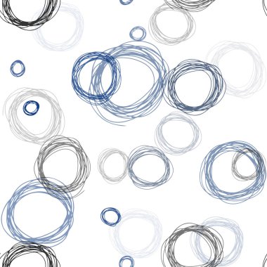 Koyu mavi vektör küreler ile seamless modeli. Bulanık damla Glitter soyut Illustration yağmur. Desen tasarım kumaş, duvar kağıtları.