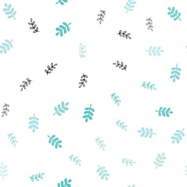 Hafif mavi vektör yaprak ile sorunsuz soyut tasarım. Zarif bir parlak örnek yaprakları doğal tarzı ile. Tekstil, kumaş, duvar kağıtları için tasarım.