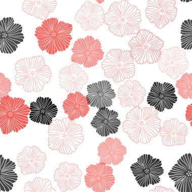 Işık kırmızı vektör çiçek ile seamless zarif modeli. Renkli resimde doodle tarzı çiçekli. Tasarım için duvar kağıdı, kumaş üreticileri.