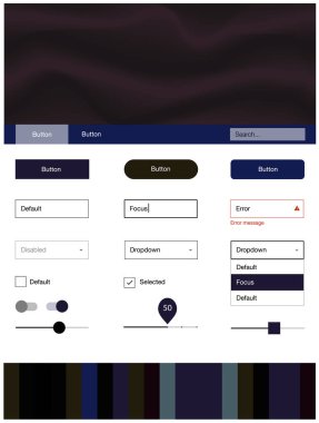 Çizgili, oval koyu mavi vektör UI ux kiti. Glitter soyut resim bulanık kabarcık şekilleri ile... Bu örnek açılış sayfanız için mu.