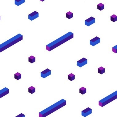 Hafif pembe, mavi vektör kesintisiz, izometrik kapak poligonal tarzı. Modern Soyut illüstrasyon renkli dikdörtgenler ile. Tekstil, kumaş, duvar kağıtları için tasarım.