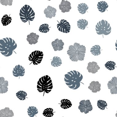 Işık gri vektör sorunsuz doodle zemin çiçekler, yapraklar ile. İllüstrasyon soyut şablonundaki karalamalar ile. Kartvizit, Web siteleri için şablon.