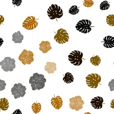 Koyu yeşil, sarı vektör sorunsuz zarif duvar kağıdı çiçeklerle bırakır. Yaprak ve çiçek ile zarif bir parlak örnek. Desen için modaya uygun Kumaş, duvar kağıtları.