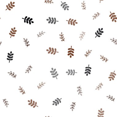 Koyu turuncu vektör sorunsuz doodle arka plan yaprakları ile. Bulanık tarzı ile yeni renkli resimde bırakır. Tasarım için duvar kağıdı, kumaş üreticileri.