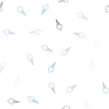 Pembe ışık, vektör sorunsuz düzen dondurma seti ile mavi. Dekoratif illüstrasyon soyut şablonundaki dondurma ile. Reklam, kitapçıklar, broşürler restoranlar için desen.