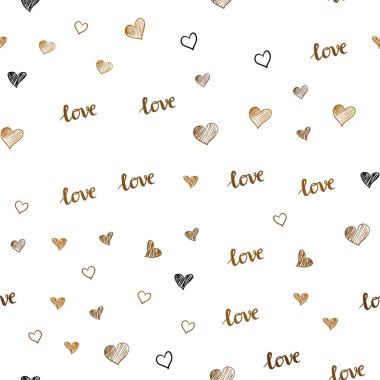 Koyu turuncu vektör ifade Love You, kalpleri ile sorunsuz zemin. Aşk, kalpleri soyut tarzda Illustration kelimelerle. Desen için modaya uygun Kumaş, duvar kağıtları.