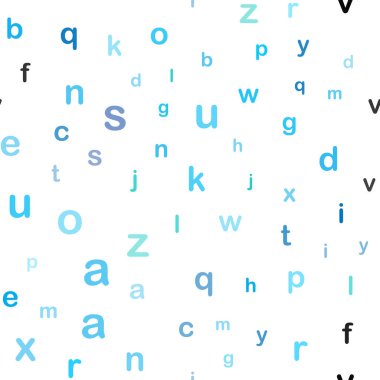 Açık mavi, vektör sorunsuz şablon izole harfleri ile yeşil. Soyut illüstrasyon renkli latin alfabesi ile. Kartvizit, Web siteleri için şablon.