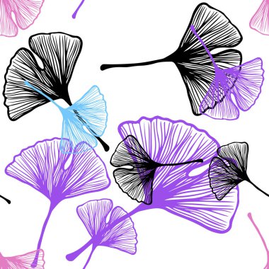 Açık mavi, kırmızı vektör sorunsuz doodle arka plan yaprakları ile. Dekoratif illüstrasyon soyut şablonundaki karalamalar ile. Kartvizit, Web siteleri için şablon.