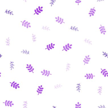 Mor ışık, vektör Dikişsiz doğal desen yaprakları ile pembe. Belirsiz bir soyut illüstrasyon yaprakları karalamalar tarzı ile. Doku pencere panjur, perdeler için.