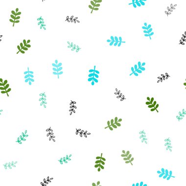 Açık mavi, yeşil yaprakları ile sorunsuz doğal sanat vektör. bulanık arka plan gradyan ile yapraklarda. Desen için modaya uygun Kumaş, duvar kağıtları.