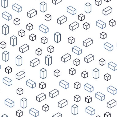 Koyu mavi dikdörtgen tarzı kesintisiz, izometrik doku vektör. Modern Soyut illüstrasyon renkli dikdörtgenler ile. Doku pencere panjur, perdeler için.