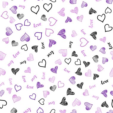 Mor vektör sorunsuz kapak teklif Love You, kalpleri ile ışık. Romantik illüstrasyon renkli ifade Love You, kalpleri ile. Tekstil, kumaş, duvar kağıtları için tasarım.