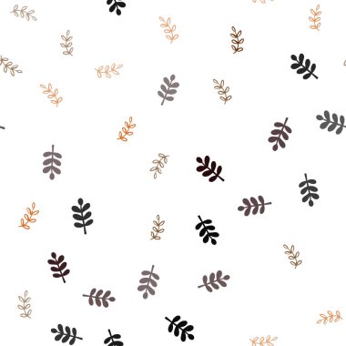 Koyu turuncu vektör yaprak ile sorunsuz zemin. Bulanık tarzı ile yeni renkli resimde bırakır. Desen tasarım kumaş, duvar kağıtları.