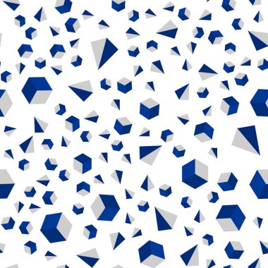 Koyu mavi üçgen, dikdörtgen ile kesintisiz, izometrik kapak vektör. Soyut illüstrasyon renkli çizgiler, küpleri ile. Tasarım için duvar kağıdı, kumaş üreticileri.