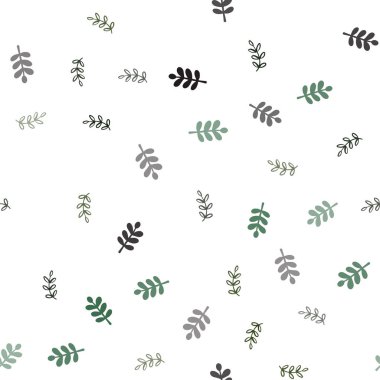 Koyu yeşil, kırmızı yaprakları ile sorunsuz doğal arka plan vektör. Dekoratif illüstrasyon soyut şablonundaki karalamalar ile. Doku pencere panjur, perdeler için.