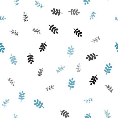 Açık mavi, kırmızı vektör sorunsuz doodle düzen yaprakları ile. Glitter soyut illüstrasyon ile doodles ve bırakır. Kartvizit, Web siteleri için şablon.