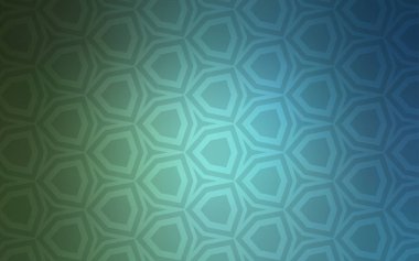 Açık mavi, yeşil vektör kapak altıgenler dizi. Renkli altıgenler bulanıklık zemin üzerinde. Tasarım, iş reklam için.
