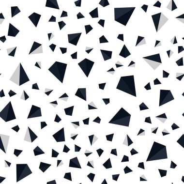 Koyu gri vektör desen poligonal tarzı ile kesintisiz, izometrik. Üçgenler ile soyut tarzda dekoratif tasarım. Desen için modaya uygun Kumaş, duvar kağıtları.
