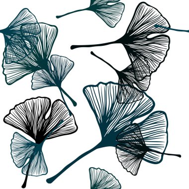 Koyu mavi vektör yaprak ile sorunsuz doğal çizimleri. Bulanık tarzı ile yeni renkli resimde bırakır. Desen tasarım kumaş, duvar kağıtları.