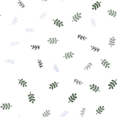 Açık mavi, yeşil yaprakları ile vektör sorunsuz zarif şablonu. Bulanık tarzı ile yaratıcı şekilde bırakır. Tekstil, kumaş, duvar kağıtları için tasarım.