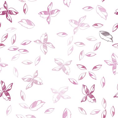 Hafif pembe vektör sorunsuz doğal arka plan yaprakları ile. Zarif bir parlak örnek yaprakları doğal tarzı ile. Desen için modaya uygun Kumaş, duvar kağıtları.
