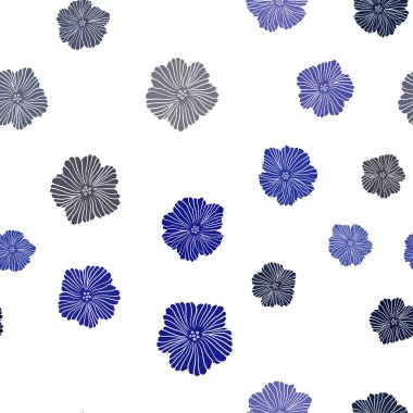 Çiçekler karanlık çok renkli vektör sorunsuz zarif şablonu. Renkli resimde doodle tarzı çiçekli. Kartvizit, Web siteleri için şablon.