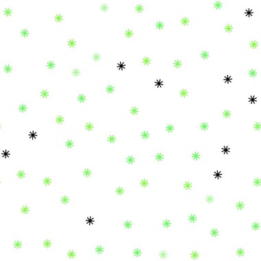 Işık yeşil vektör renkli kar taneleri ile sorunsuz doku. Modern geometrik soyut illüstrasyon kar taneleri ile. Kartvizit, Web siteleri için şablon.