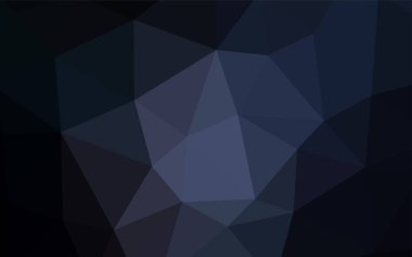 Koyu mavi vektör düşük poli düzeni. Gradyan ile zarif parlak poligonal illüstrasyon. Afiş için tamamen yeni şablon.