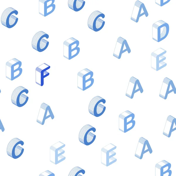 光の青いベクトル Abc シンボルとシームレスなパターン アルファベットの標識ある スタイルにカラフルなグラデーション デザイン 窓のブラインド カーテンのためのテクスチャ — ストックベクタ