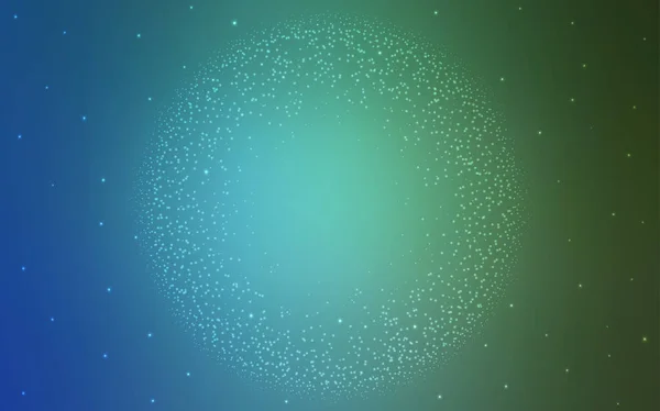 Azul Claro Fondo Vectorial Verde Con Estrellas Galaxias Ilustración Abstracta — Archivo Imágenes Vectoriales