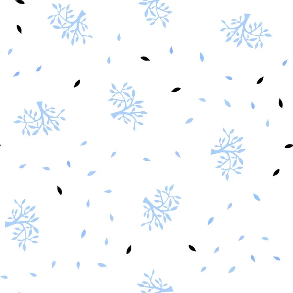 Легкий Вектор Blue Безшовний Природний Фон Листям Гілками Барвисті Ілюстрації — стоковий вектор