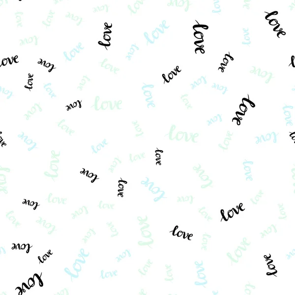 Light Blue Vector Seamless Backdrop Phrase Love You Phrase Love — Stock Vector