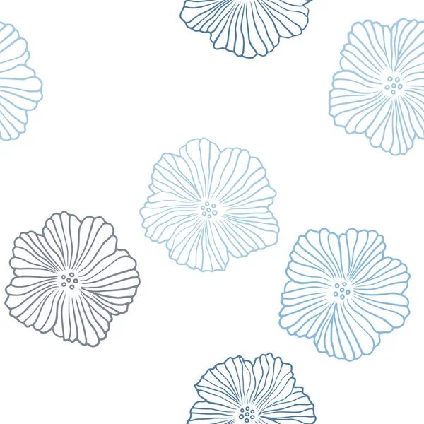 Light Blue Vektor Nahtlose Natürliche Kunstwerke Mit Blumen Blumen Mit — Stockvektor