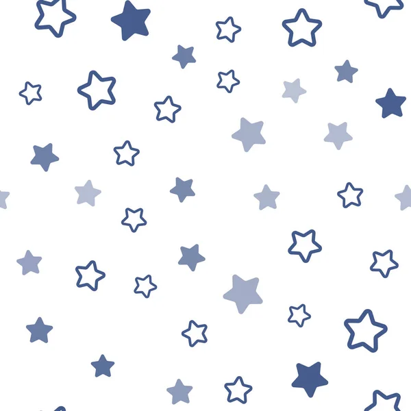 Luz Azul Vector Patrón Sin Costuras Con Estrellas Navidad Ilustración — Archivo Imágenes Vectoriales