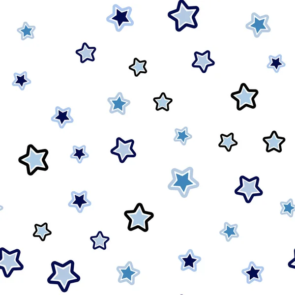 Dark Blue Vector Seamless Pattern Christmas Stars Blurred Decorative Design — Stock Vector