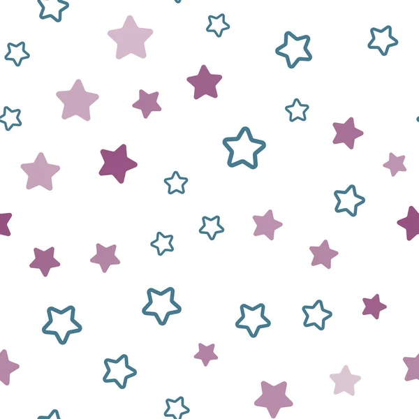 浅蓝色 红色矢量无缝覆盖与大小星 模糊的装饰设计在简单的风格与明星 百叶窗 窗帘的纹理 — 图库矢量图片