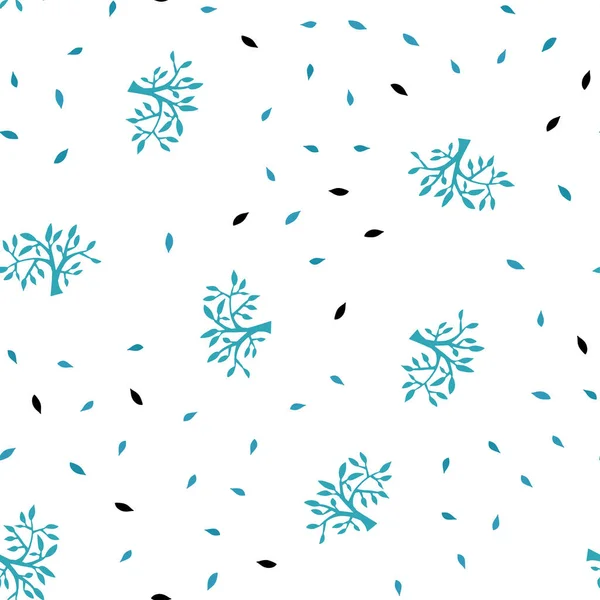 Fond Abstrait Sans Couture Vecteur Bleu Clair Avec Des Feuilles — Image vectorielle