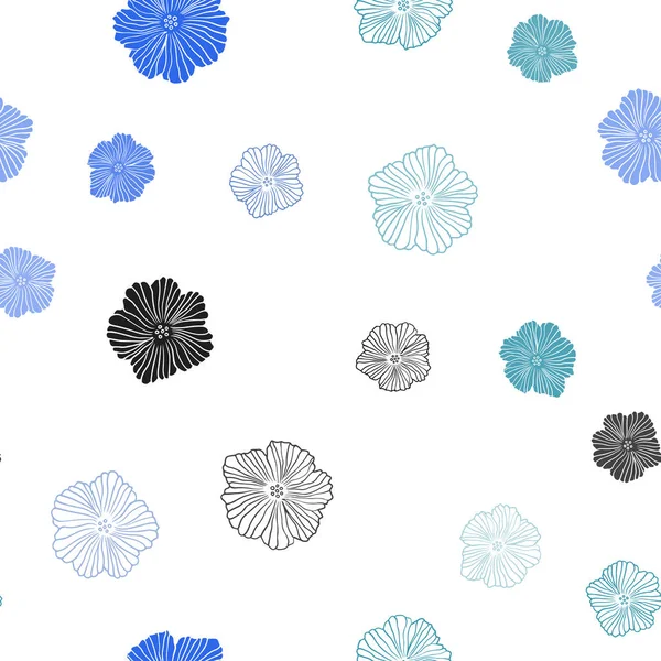 Γαλάζιο Πράσινο Διάνυσμα Απρόσκοπτη Φυσικά Έργα Τέχνης Λουλούδια Διακοσμητικό Σχέδιο — Διανυσματικό Αρχείο