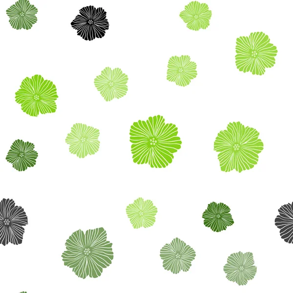 Açık Yeşil Sarı Vektör Dikişsiz Soyut Desen Çiçekli Yaratıcı Çizim — Stok Vektör