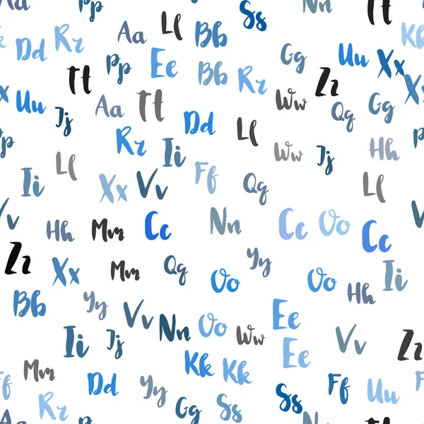 Vecteur Bleu Clair Mise Page Transparente Avec Alphabet Latin Design — Image vectorielle