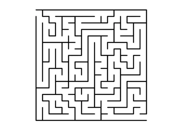 White Vector Pattern Black Labyrinth Maze Design Simple Style White — Stock Vector