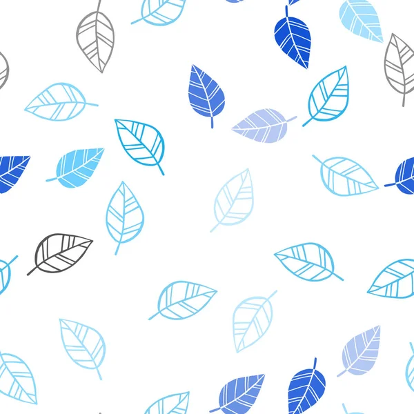 Hellblaues Vektornahtloses Doodle Layout Mit Blättern Verschwommenes Dekoratives Design Indischen — Stockvektor