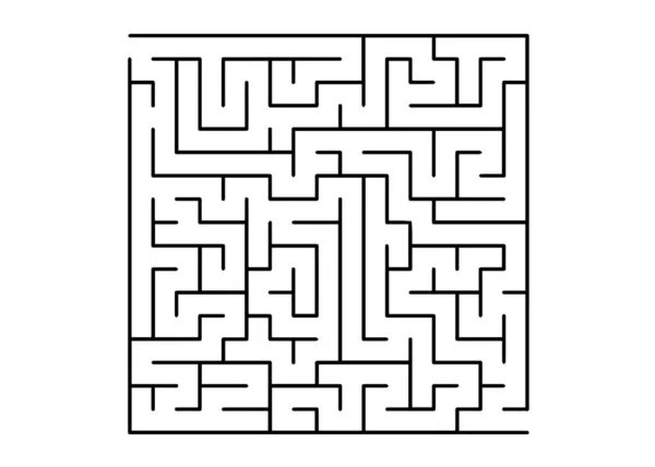 黒の迷宮と白いベクトル パターン 白いテンプレートに迷路の複雑なイラスト 右の選択肢を作るための概念 — ストックベクタ