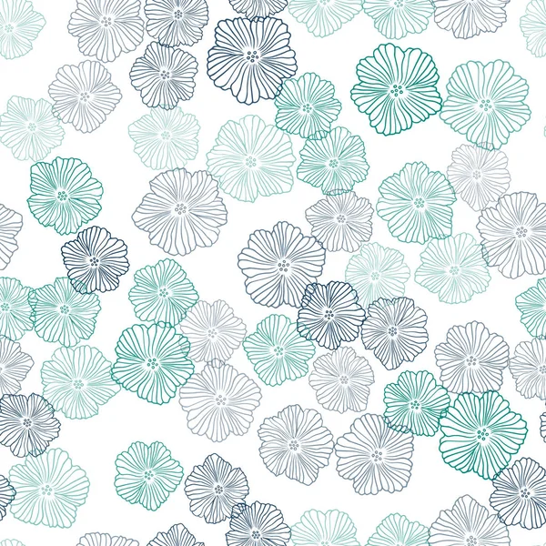 Dunkelblaue Grüne Vektorschablone Mit Blumen Doodle Illustration Von Blumen Origami — Stockvektor