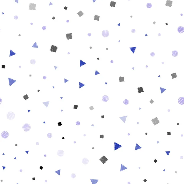 Ljusrosa Blå Vektor Sömlös Layout Med Cirklar Linjer Rektanglar Illustration — Stock vektor