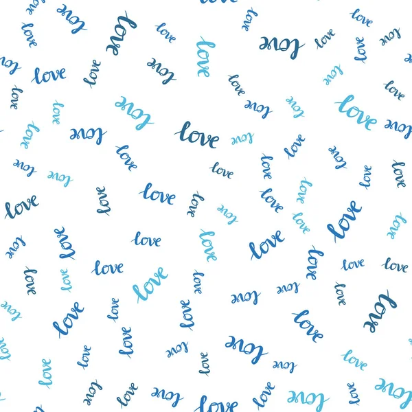 Light Blue Vector Seamless Cover Quote Love You Иллюстрация Фразой — стоковый вектор