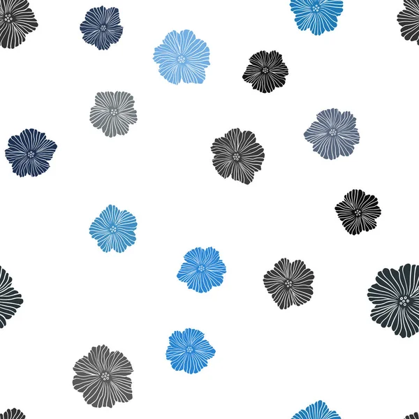 파란색 꽃으로 원활한 스타일에 화려한 그림입니다 업체에 디자인 — 스톡 벡터