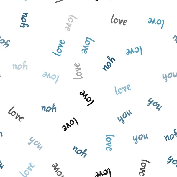 Fond Sans Couture Vecteur Bleu Foncé Avec Phrase Love You — Image vectorielle